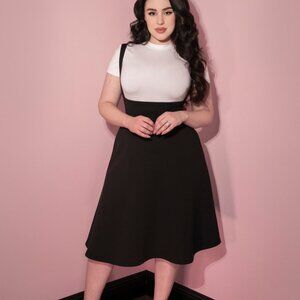 Cozy Skater Skirt Jumper in Black | L - Vixen by Micheline Pitt